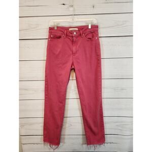 Joe's‎ Jeans Womens Pink High Rise Raw Hem The Milla Straight Ankle Jeans W29